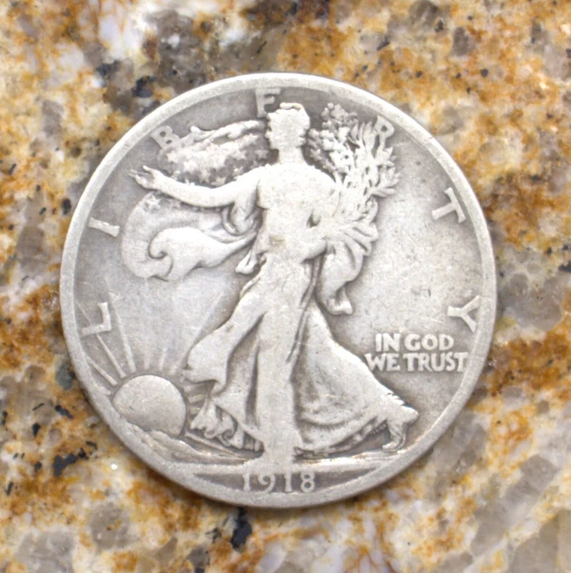 1918 S Walking Liberty half dollar