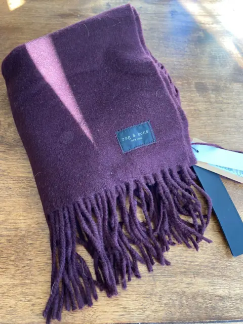 BNWT RAG & BONE Skinny Addison Wool Scarf in Deep Burgundy 🤩