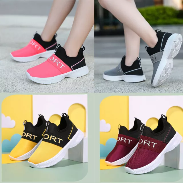 Girls Boys Running Trainers School Sports Shoes Kids Lightweight Sneakers Size