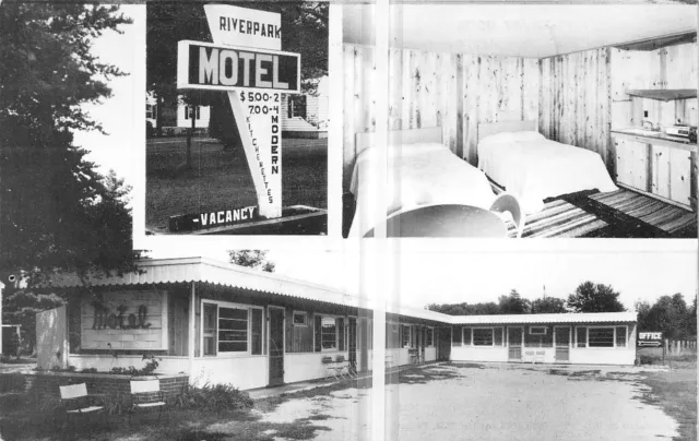 GERMFASK Michigan postcard Schoolcraft County Riverpark motel Upper Peninsula