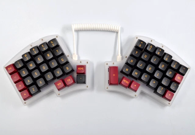 KEEBIO IRIS REV 7 Split Mechanical Keyboard Gazzew Boba U4T GMK Red ...
