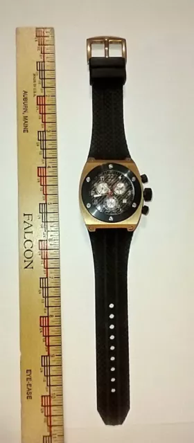 Daniel Steiger mens watch 2026-309 Chronograph Black & Gold As Is for parts