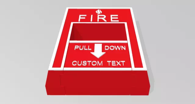 Personalized Option Life Size Realistic Fire Alarm Pull Light Switch Cover.