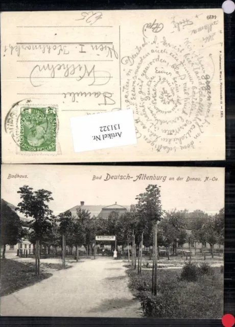 131322,Tolle AK Badhaus Deutsch Altenburg Carnuntum a.d. Donau Gastgarten 1911