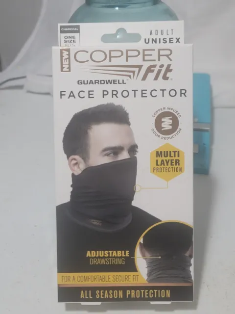 NEW  Copper Fit Guardwell Face Protector Mask Gaiter Adult Unisex Charcoal