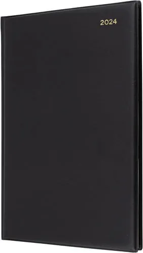 NEW  Collins Belmont Desk: 2024 Diary - 2 Days to a Page, Size A4 - Black Diary