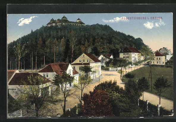 AK Augustusburg i. Erzgeb., Blick auf den Ort