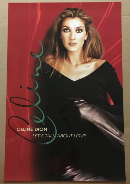 CELINE DION Rare 1997 LARGE GLOSSY DOUBLE SIDED PROMO POSTER for Love CD 24x36