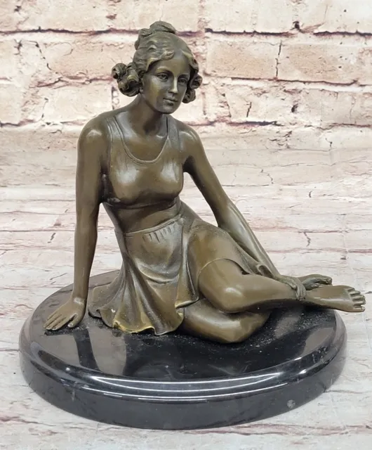 Firmado Milo Francés Artista Carne Niña Bronce Escultura Estatua Figura Venta