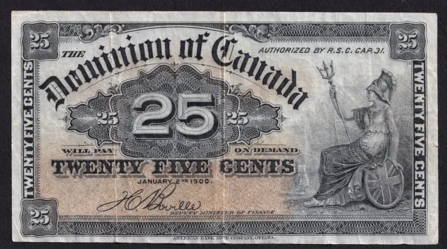 Dominion Of Canada 1900 25 Cent Shinplaster Boville