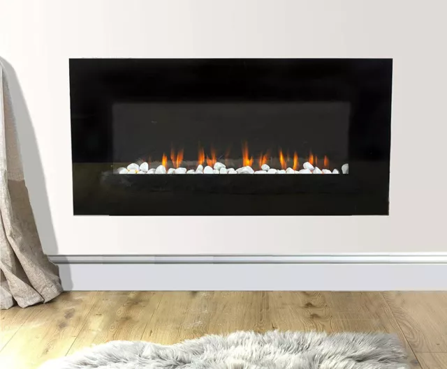 Electric Fire Fireplace Insert Wall Mount Modern Home Decor Hearth 50cm Flame