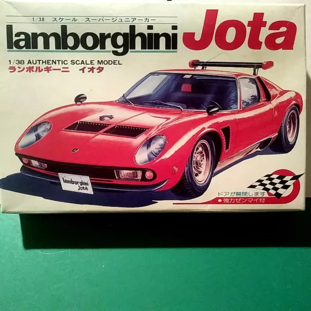 Kawai 1/38, Entex 1/43 Lamborghini Jota Vintage Model Kit, #Kt-100/9101J New Mib