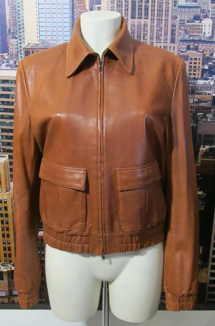 Veste En Cuir Style Biker Femme Conbipel Taille 42 – Couleur Suède Marron – Neuve Avec étiquettes