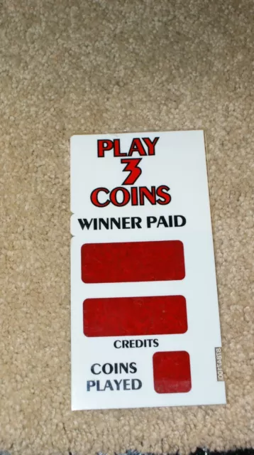 1 IGT "S"  Slot Machine  Decal 3 coin ORIGINAL