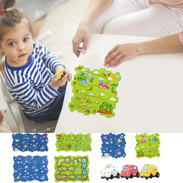 DIY Assembling Electric Trolley,Children's Educational Puzzle Track Car Play Set