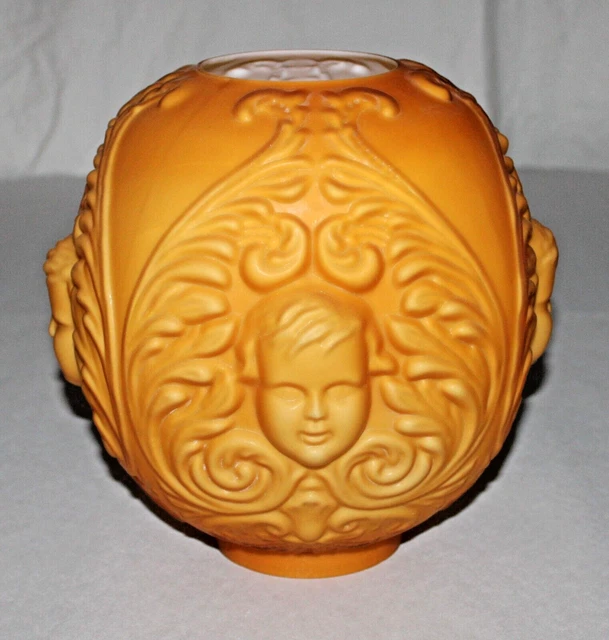 GWTW Baby Face Cherub Oil Lamp Globe Shade 9-1/4" Wide / Satin Butterscotch