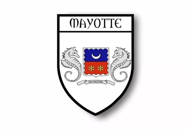 Autocollant sticker voiture moto blason ville drapeau mayotte