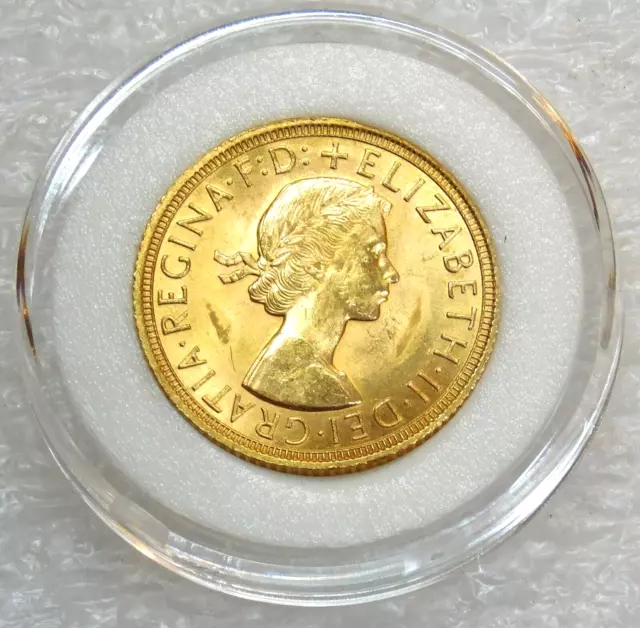 1958 Great Britain Gold Sovereign Great Luster in Airtight Cap #F871