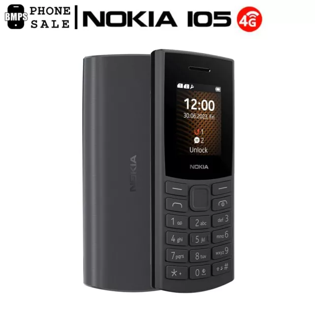 Nokia 105 4G 2023 Dual SIM Bigger Font Unlocked Feature Phone - Charcoal Black