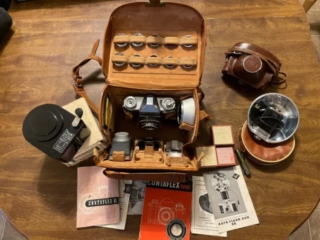 ZEISS IKON CONTAFLEX II w/ Original Bag, Manuals, Filters, and More - Tested -