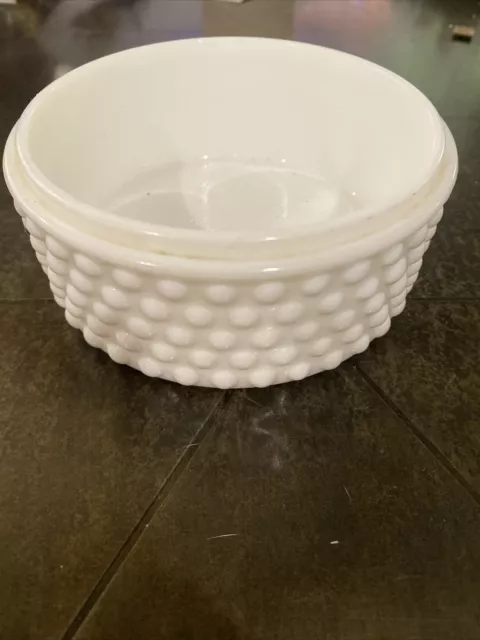 Vintage Imperial USA Genuine 5" Milk Glass Hobnail Bowl Candy Dish