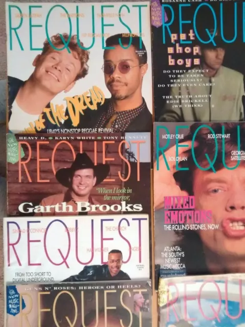 REQUEST Music Magazines LOT OF 9 1989-1992 STONES REM G'N'R MC Hammer PRINCE PE 2