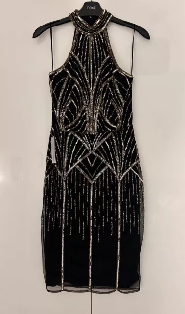 Lipsy black and gold sequin dress hotsell