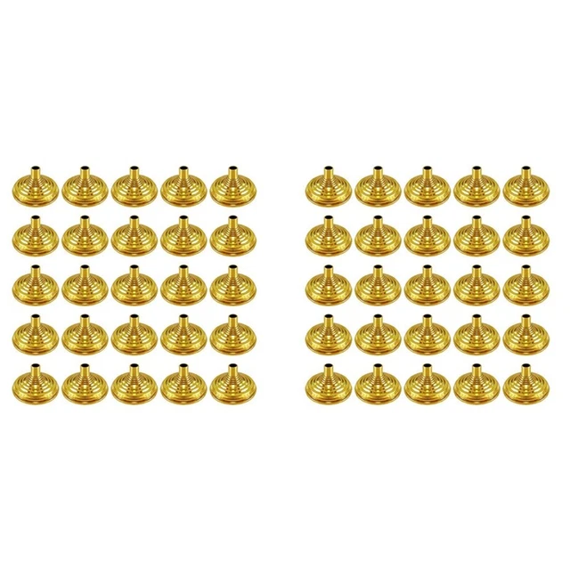 50Pcs Gold Hand Held Flag Stand Base Table Flag Base Bar Restaurant Party C Z3U9