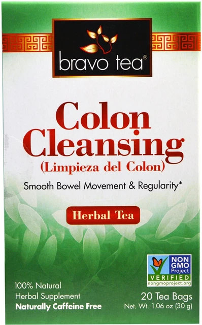 Té de limpieza de colon de BRAVO TEA, 20 bolsas de té