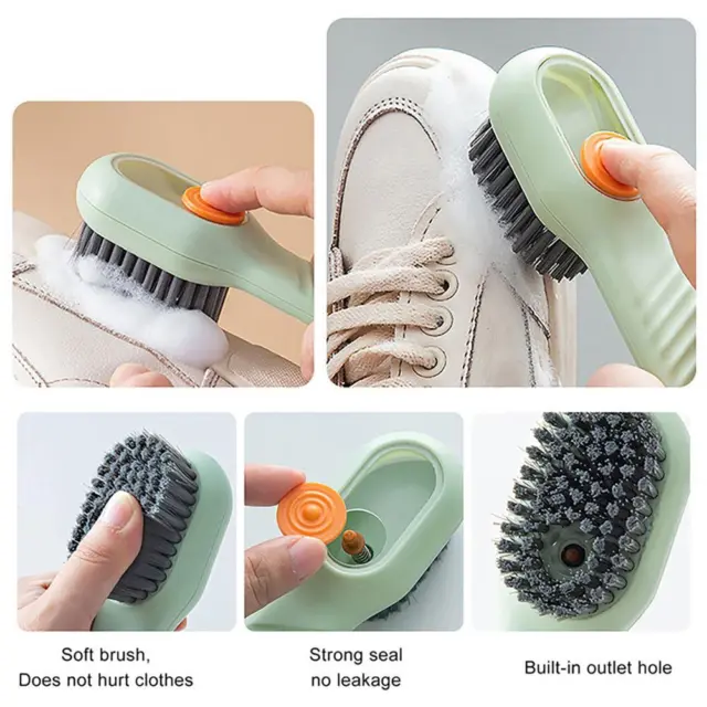 Hangable Shoe Brush Automatic Liquid Filling Clothes Brushes Gadgets (Green) FS2