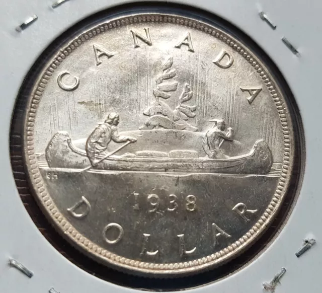 Canada Coin, One Silver Dollar, Choice Gem, Uncirculated, 1938