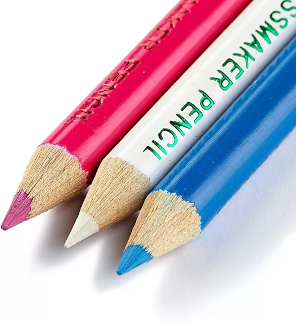 4 lápices de tiza Prym con cepillos - rosa/blanco/azul - confección sastrería 3