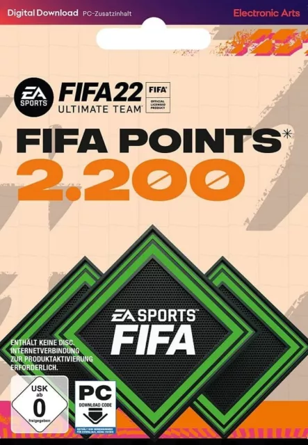 FIFA 22 Ultimate Team 2200 FIFA Points PC EA App / Origin Code Email