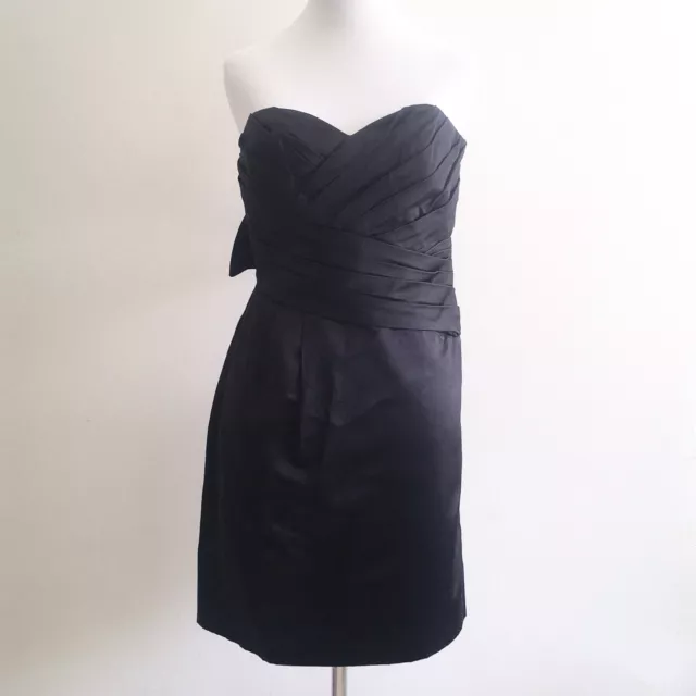 Vera Wang Lavender Label Dress 2 Strapless Silk Blend Black Formal Prom NYE