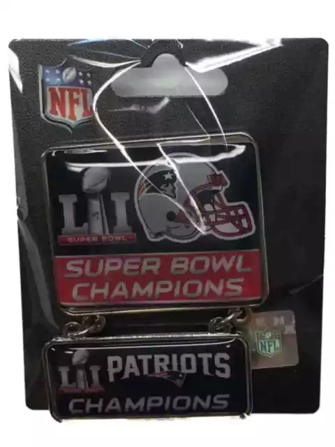 New England Patriots 2017 Super Bowl Li 51 Champions Dangler Metall Reversnadel