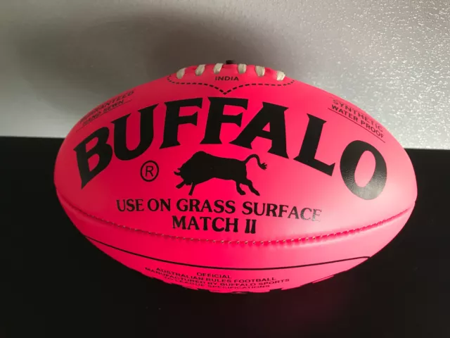 Brand New Buffalo Soft Touch PVC Full Size 28cm Fluro Pink Aussie Rules Football