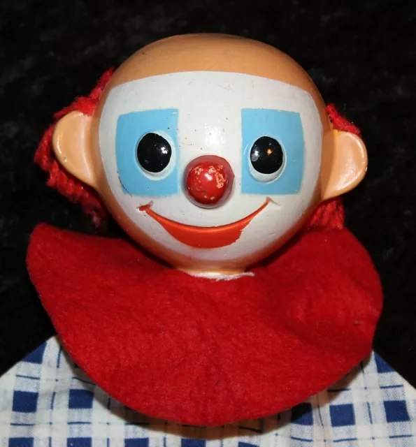 Clown ,alte Hand Puppe mit Kopf aus festem Material