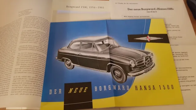 Borgward 1500    - 1954-1961 - Archiv Verlag -Faksimile - Prospekt - Auto