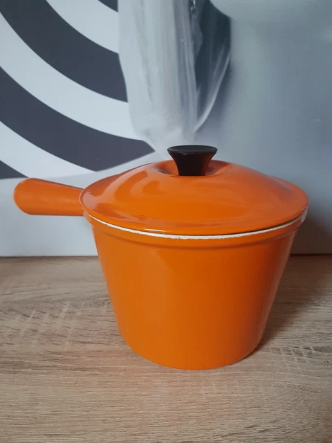1024⚜️ Ancien Caquelon Poêlon Casserole Le Creuset 22 Made In France Vintage 387728