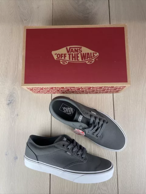 Vans Atwood Canvas Trainers Shoes, Pewter With White Sole, Men’s UK Size 7.5 NEW