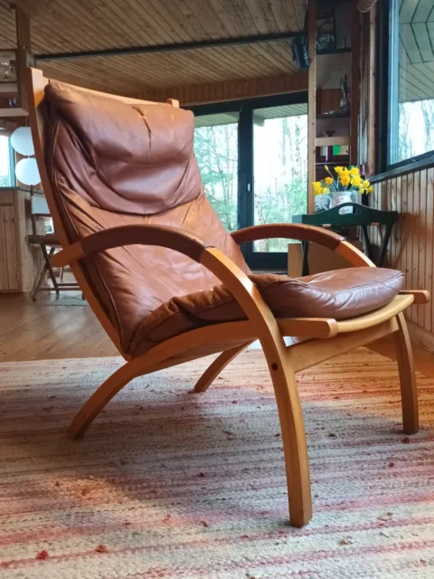 Sessel Vintage Leder Easy Chair 60er Mogens Hansen Stouby Denmark 70er Danish 11