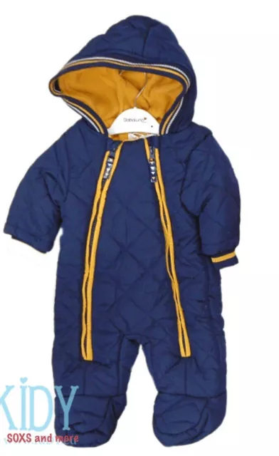 Minoti / Babaluno Quilted Baby Snowsuit With Fleece Lining & Hood