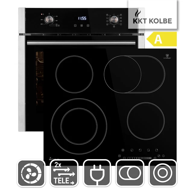 Cuisinière: 60cm Four encastrable EB8010ED + 59cm Plaque Eletrique KFS59RL Gril