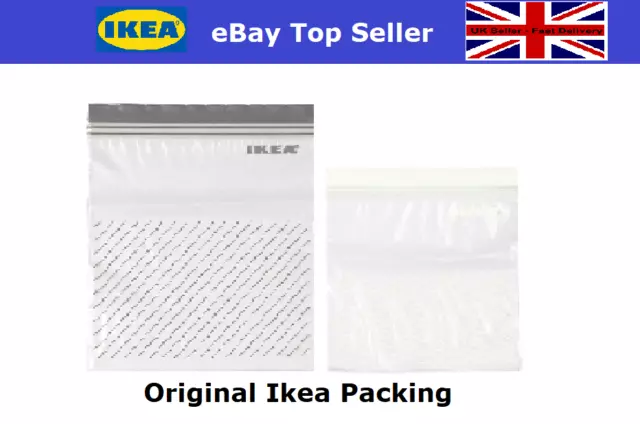 IKEA ISTAD SACCHETTI di plastica richiudibili per alimenti con cerniera  grigio/bianco - 50 sacchetti EUR 11,86 - PicClick IT