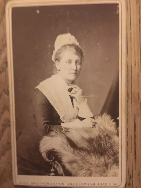 c.1880s Woman in Shawl and Hat London-CDV Original Victorian Photo.