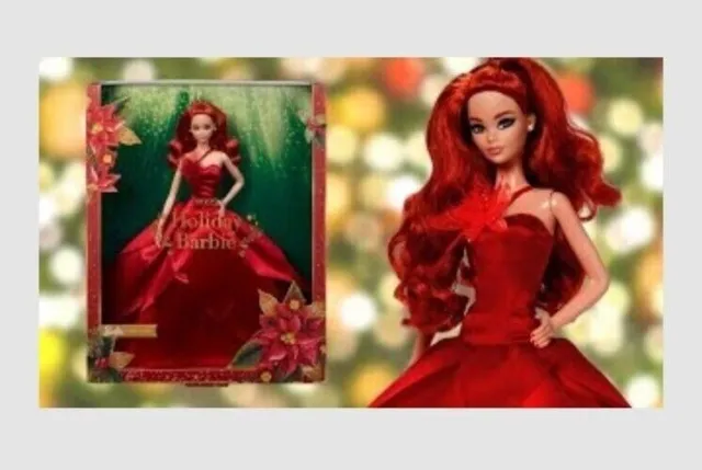 Barbie 2022 Holiday Doll Signature Walmart Exclusive Red Hair Mattel