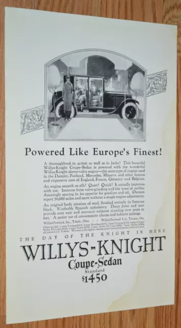 ★★1924 Willys Knight Coupe Sedan Original Vintage Advertisement Print Ad-24