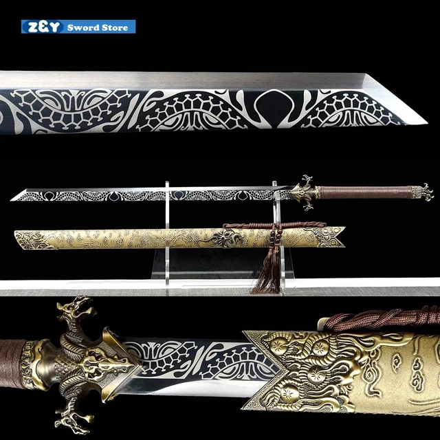 CHINESE DRAGONS DAO Broadsword Manganese Steel Tang Heng Saber Battle