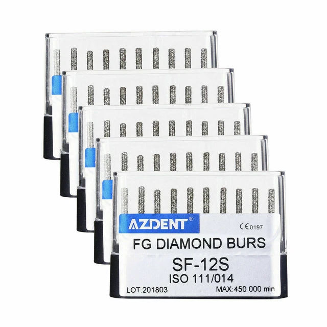 5Box Dental Diamond Burs FG Super Coarse Drills SF-12S For High Speed Handpiece