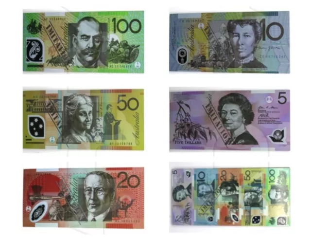 Souvenir Note Pad Kids Toy Fake Notepad Play Australian Dollar Money 50 Sheets